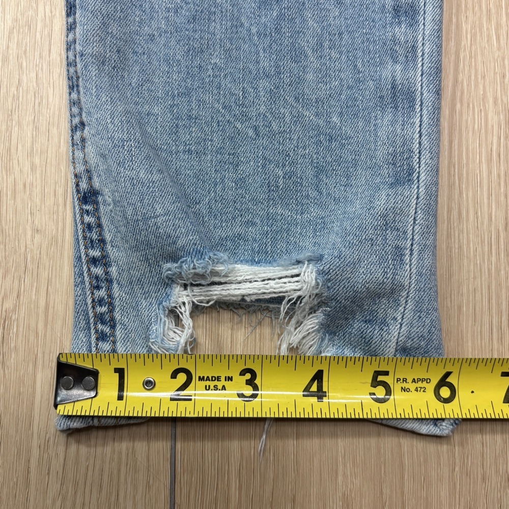 Rag & Bone Dre Slim Boyfriend Jeans Thunderbird Light Wash Distressed Hem 25 - Picture 9 of 9